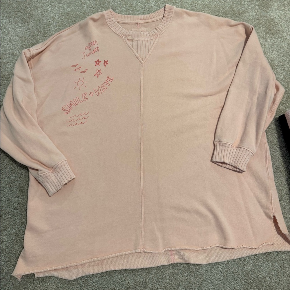 Aerie Blush Pink Oversized Crewneck